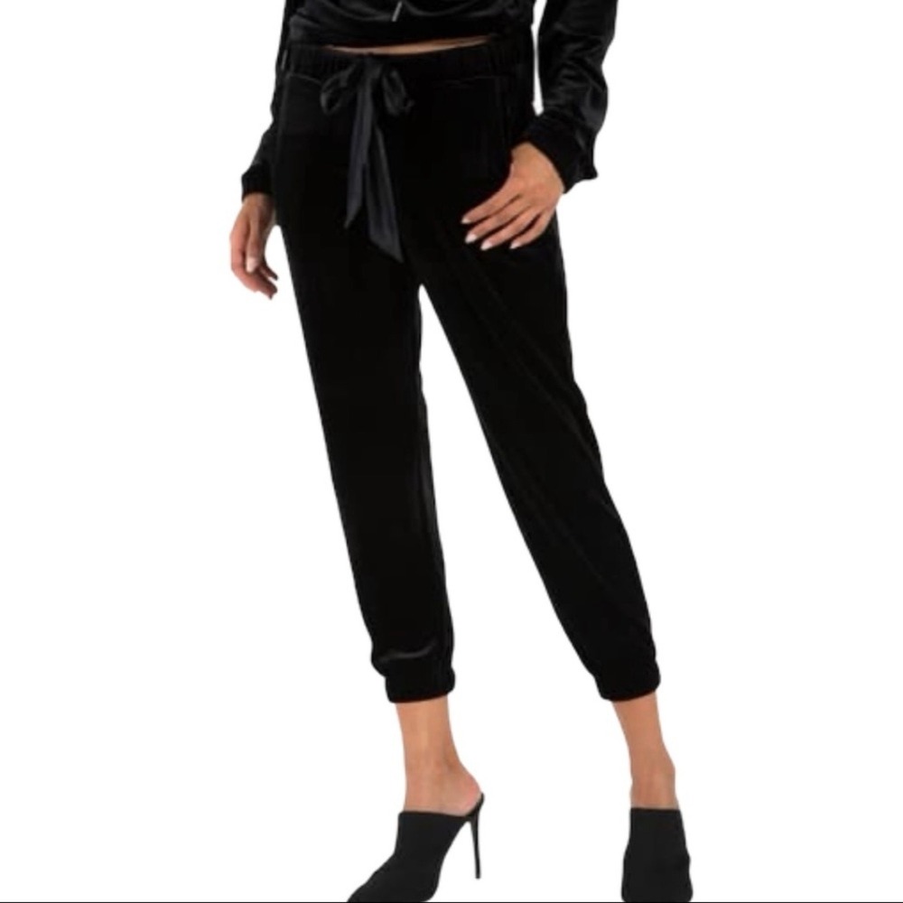 n:Philanthropy Pants Womens Medium Black Mile Jogger Velvet Bow Waistband NWT